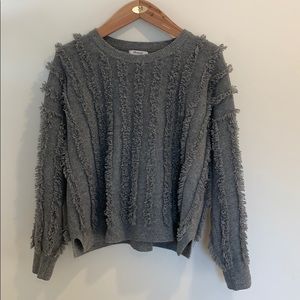 Madewell Grey Fringe Sweater sz M